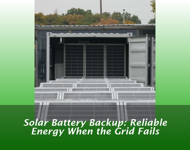 Solar Battery Backup: Reliable Energy When the Grid Fails
